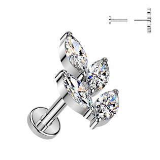TIT1633 Piercing do brady větvička - PUSH IN labreta TITAN