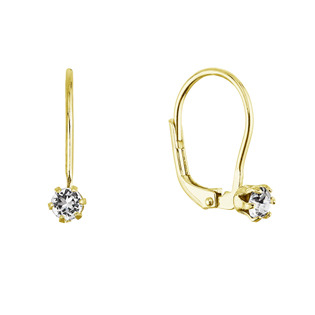 EG1702-GD Pozlacené visací náušnice se Swarovski krystalem