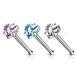 N0135Q Piercing do nosu srdíčko