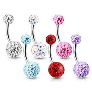 BS01021-P Piercing do pupíku zdobený krystaly Swarovski®