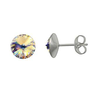 NU003-AB Ocelové náušnice Crystals from Swarovski® 6mm, AB