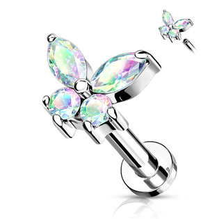 LB0023AB-1206 Labreta /  helix / tragus piercing -  motýlek