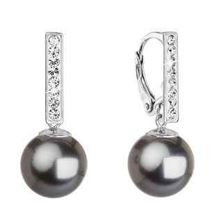 EG9072-DG Stříbrné náušnice se Swarovski perlou a krystaly