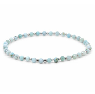 AN606-18 Minerální náramek přírodní Larimar a stříbro AG925