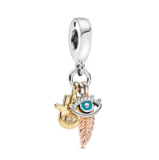 B0040 Stříbrný přívěsek korálek Hamsa
