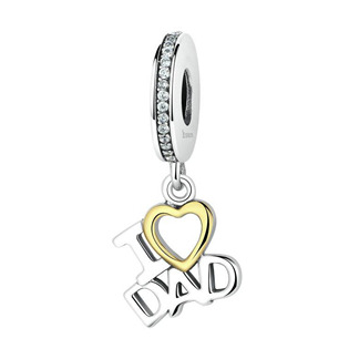 B0521 Stříbrný přívěsek korálek na náramek I Love Dad