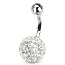 BS01015C-06 Piercing do pupíku s kamínky Crystals From Swarovski® CRYSTAL