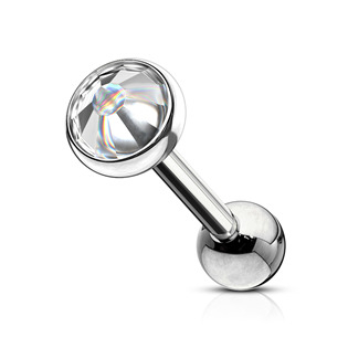 CP1013-C Cartilage piercing do ucha, čirý kámen 3 mm