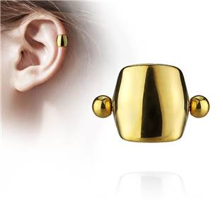 CP1027-GD Cartilage piercing do ucha se štítem, barva: žluté zlato
