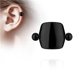 CP1027-K Cartilage piercing do ucha se štítem, barva: černá