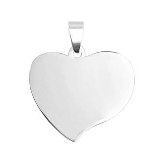 DR1293 Ocelový přívěšek srdce asymetrické 30 x 32 mm