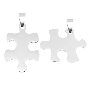 DR1294 Ocelový přívěsek - destička puzzle celé