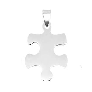 DR1294-L Ocelový přívěšek - destička puzzle levé