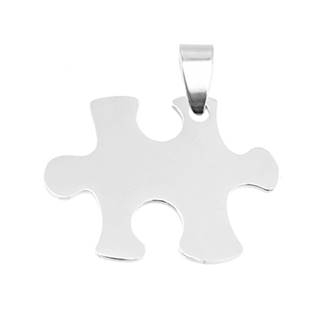 DR1294-P Ocelový přívěšek - destička puzzle pravé