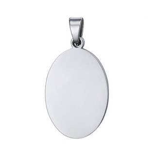 DR1315 Ocelový přívěšek - destička ovál 13 x 21 mm