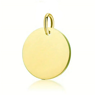 DR1336-15 Ocelový přívěšek kolečko, Yellow gold, 15 mm