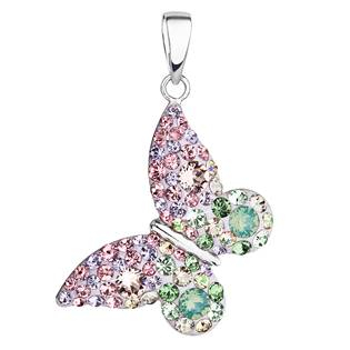 EG1016-SK Stříbrný přívěšek motýlek s krystaly Crystals from Swarovski® Sakura