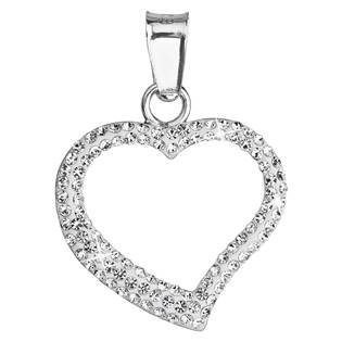 EG1021-CR Stříbrný přívěšek srdíčko s krystaly Crystals from Swarovski®, Crystal