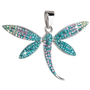 EG1027-BG Stříbrný přívěšek vážka krystaly Crystals from Swarovski®