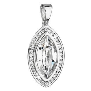 EG1038 Stříbrný přívěšek oválek s krystaly Crystals from Swarovski®