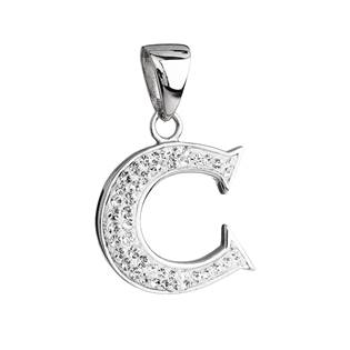 EG1047-C Stříbrný přívěšek Crystals from Swarovski® písmeno C