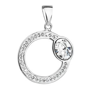 EG1080 Stříbrný přívěšek kruh s kameny Crystals from Swarovski®