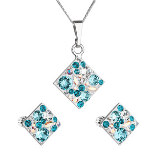 EG1281 Sada šperků s krystaly Swarovski náušnice, řetízek a přívěsek