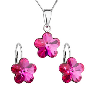 EG1282 Sada šperků s krystaly Swarovski náušnice, řetízek a přívěsek
