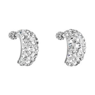 EG2002-CR Stříbrné šroubovací náušnice s krystaly Crystals from Swarovski®, Crystal