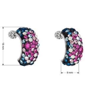 EG2002-GX Stříbrné šroubovací náušnice s krystaly Crystals from Swarovski®, Galaxy