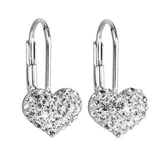 EG2003-C Dívčí stříbrné náušnice srdíčka s krystaly Crystals from Swarovski® Crystal