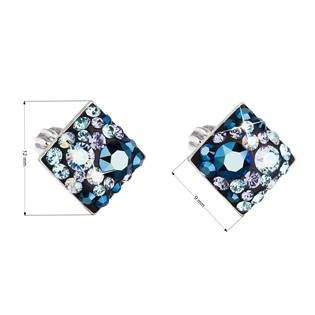 EG2006-BS Stříbrné šroubovací náušnice s krystaly Crystals from Swarovski®, Blue Style