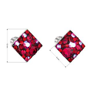 EG2006-CH Stříbrné šroubovací náušnice s krystaly Crystals from Swarovski®, Cherry