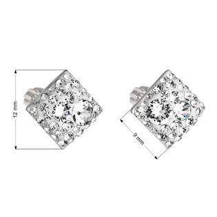 EG2006-CR Stříbrné šroubovací náušnice s krystaly Crystals from Swarovski®, Crystal