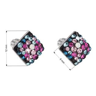 EG2006-GX Stříbrné šroubovací náušnice s krystaly Crystals from Swarovski®, Galaxy