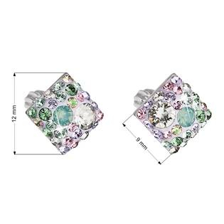 EG2006-SK Stříbrné šroubovací náušnice s krystaly Crystals from Swarovski®, Sakura