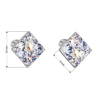EG2006-VI Stříbrné šroubovací náušnice s krystaly Crystals from Swarovski®, Violet