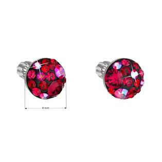 EG2008-CH Stříbrné náušnice s krystaly Crystals from Swarovski®, Cherry