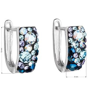 EG2009-BS Stříbrné náušnice s krystaly Crystals from Swarovski®, Blue Style