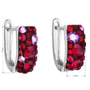 EG2009-CH Stříbrné náušnice s krystaly Crystals from Swarovski®, Cherry