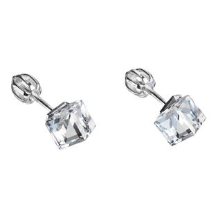 EG2024-CR Stříbrné náušnice kostky Crystals from Swarovski® crystal