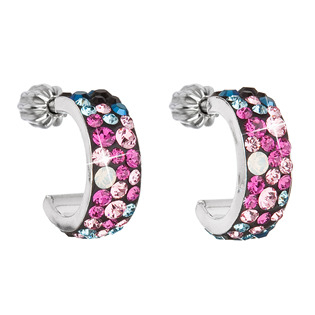 EG2031-GX Stříbrné náušnice kruhy s krystaly Crystals from Swarovski®, Galaxy