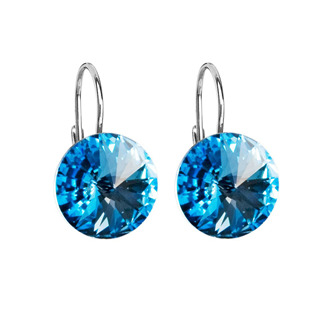 EG2036-AQ Stříbrné náušnice s krystaly Crystals from Swarovski® Aqua