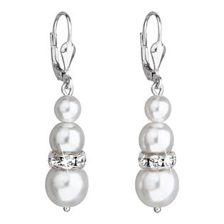 EG2069-CR Stříbrné náušnice s perličkami Crystals from Swarovski® White