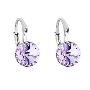 EG2500-VI Stříbrné náušnice s Crystals from Swarovski® Violet