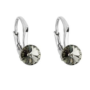EG2501-BD Stříbrné náušnice s Crystals from Swarovski® Black Diamond