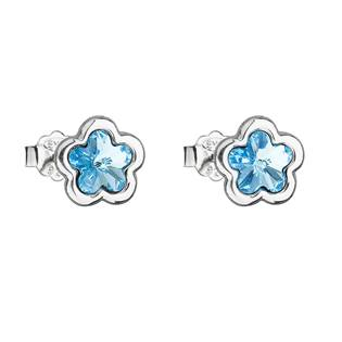 EG2511-AQ Stříbrné náušnice kytičky Crystals from Swarovski® Aqua