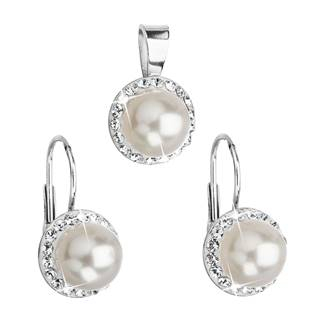 EG3036-WH Sada šperků s perličkami Crystals from Swarovski®