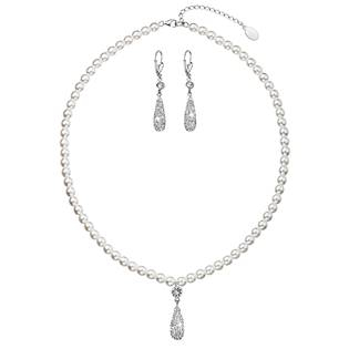 EG3045-WH Sada šperků se perličkami Crystals from Swarovski®