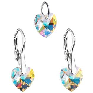 EG3046-AB Sada náušnic a přívěšku se srdíčky Crystals from Swarovski® AB